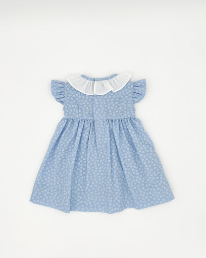 Girls Light Blue Floral Hand-smocked Carolina Dress, 0-3 Months by Little Andes Girls Light Blue Floral Hand-smocked Carolina Dress, 0-3 Months by Little Andes